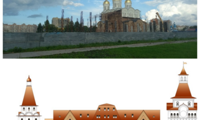 Строящийся храм с золотыми куполами в Ярославле и проект духовно-просветительского центра
