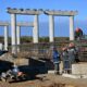 Строители монтируют арматурный каркас опоры третьего моста через Волгу в Ярославле